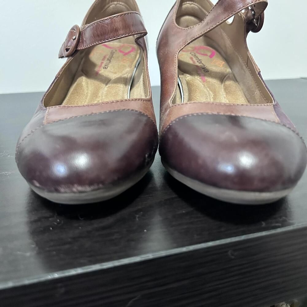Comfortiva Alora Leather Mary Jane Brown Patchwork Women's size 8.5 - Picture 3 of 9